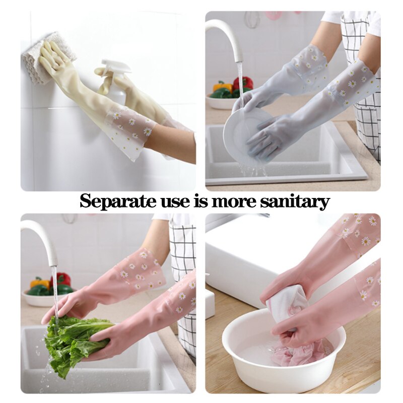 Haushalts Handschuhe Gummi Wasserdicht Geschirr Handschuhe Dicke Warme Arbeit Handschuhe Dauerhaft Öl-nachweisen Schlecht Küche Reinigung Werkzeuge