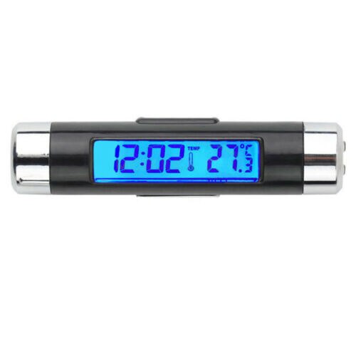 Zwart Dashboard Digitale Auto Lcd Backlight Kalender Klok Blauw Thermometer Tijd