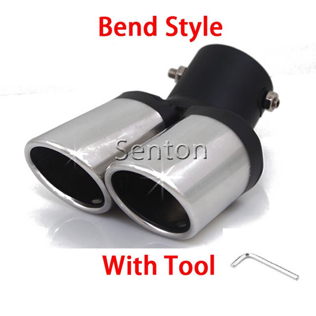 1pcs Car Twins Rear Exhaust Tip Muffler Tail Pipe Throat Modification For Kia Rio Soul Forte Accessories: 3