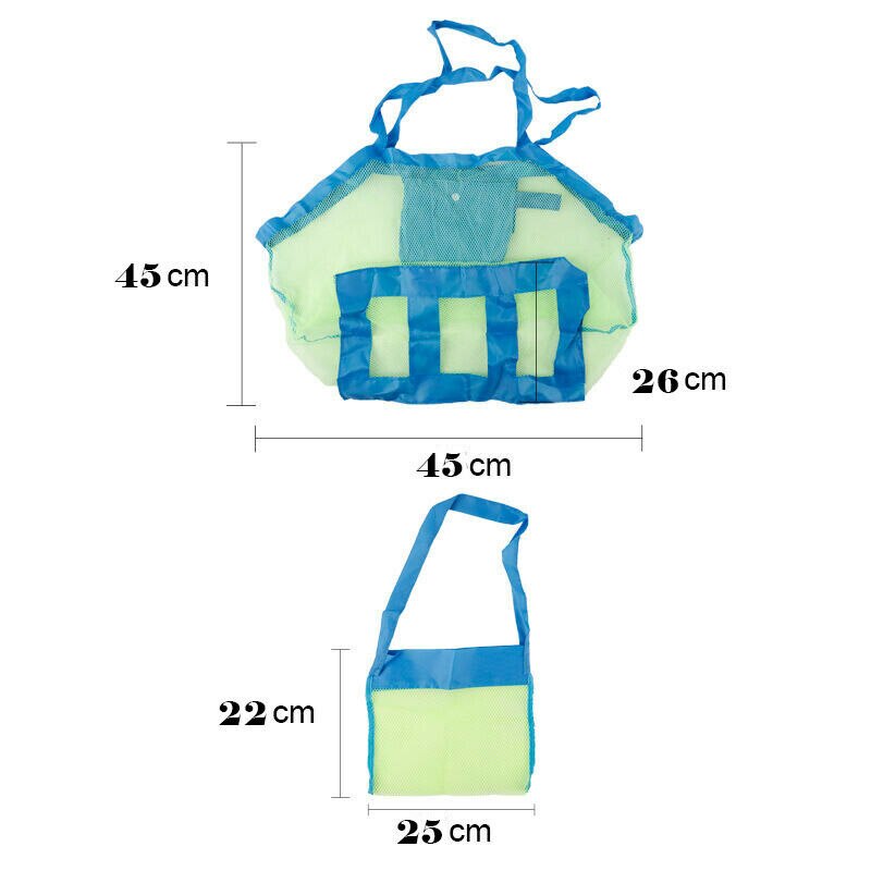 Os børn strandnet bad legetøj opbevaringspose tote børn store foldende netposer