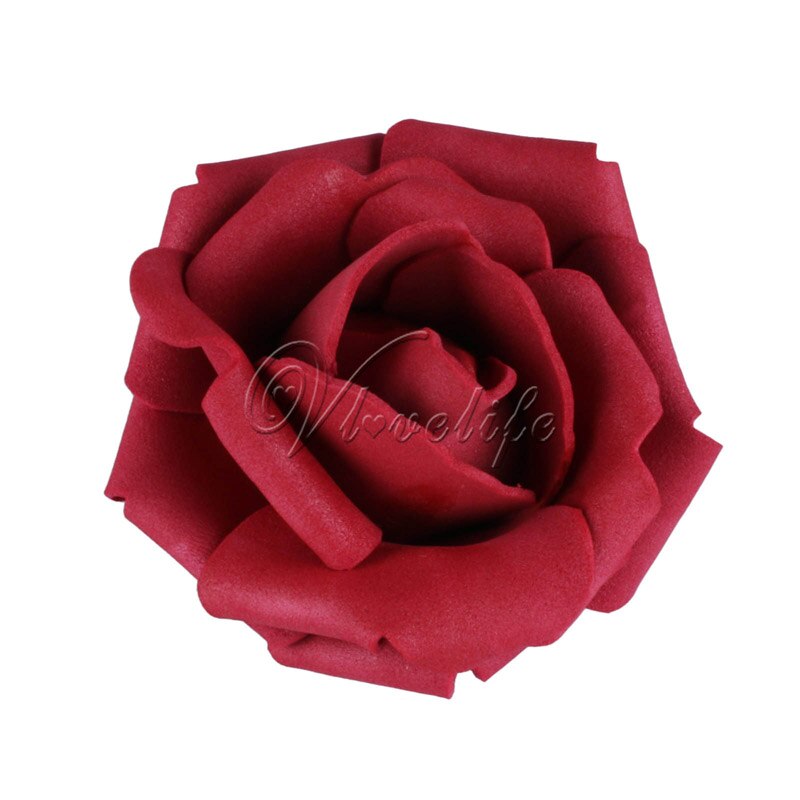 100 Stuks Pe Foam Rose Bloem Hoofd 7Cm Kunstmatige Rose Bloemen Boeket Handgemaakte Bruiloft Woondecoratie Feestelijke & Party plakboek: burgundy
