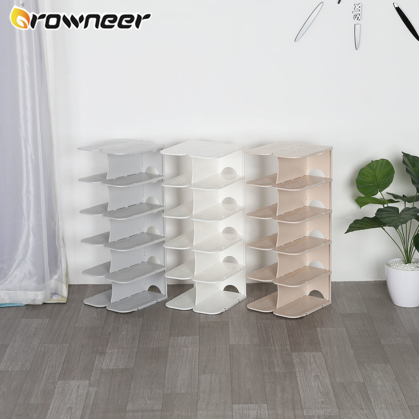 6 schichten Stapelbar Schuh Aufhänger Montage Integrierte Große Kapazität Schuhe Lagerung Gestell PP Platzsparende Sicherheit Schuh Stand Organizer