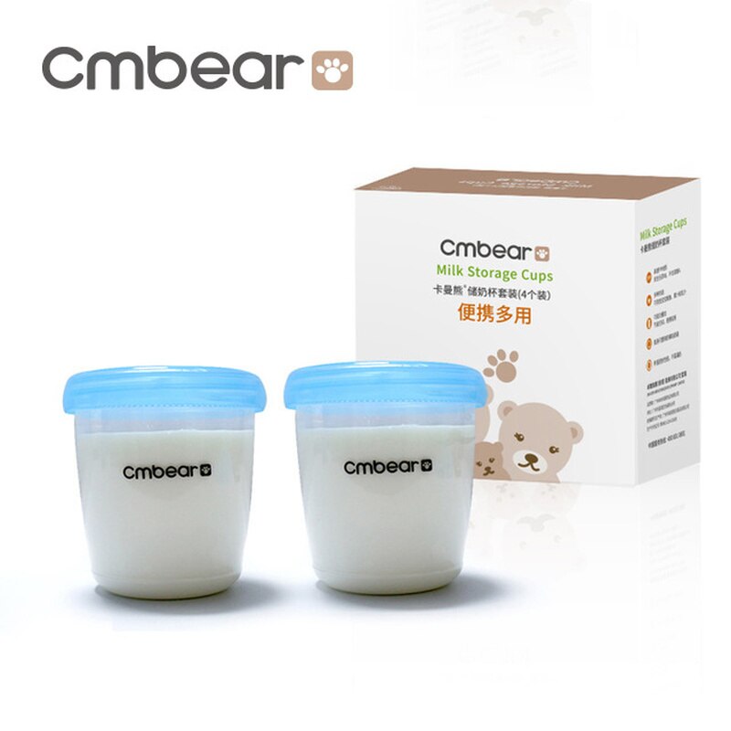 Cmbear 2 pièces/ensemble 180ml bouteille de stockage de lait maternel col large infantile -né aliments congélateur tasse fraîche produits sans BPA