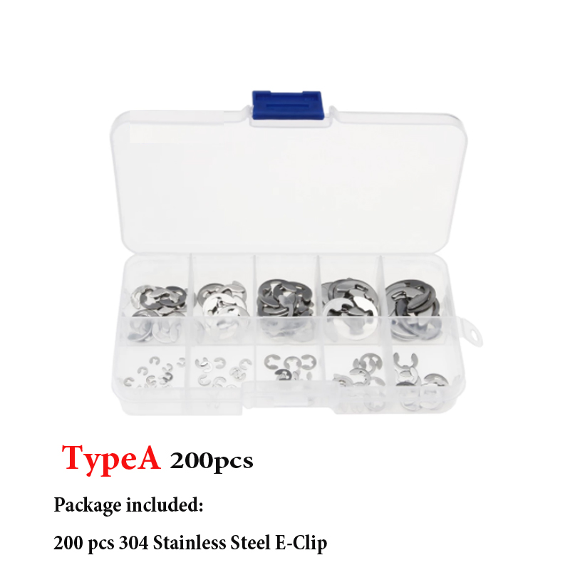 70-600Pcs 3mm -19mm Retaining Ring Assortment Kit black circlip snap retaining rings set and 304 stainless steel carbon steel: black