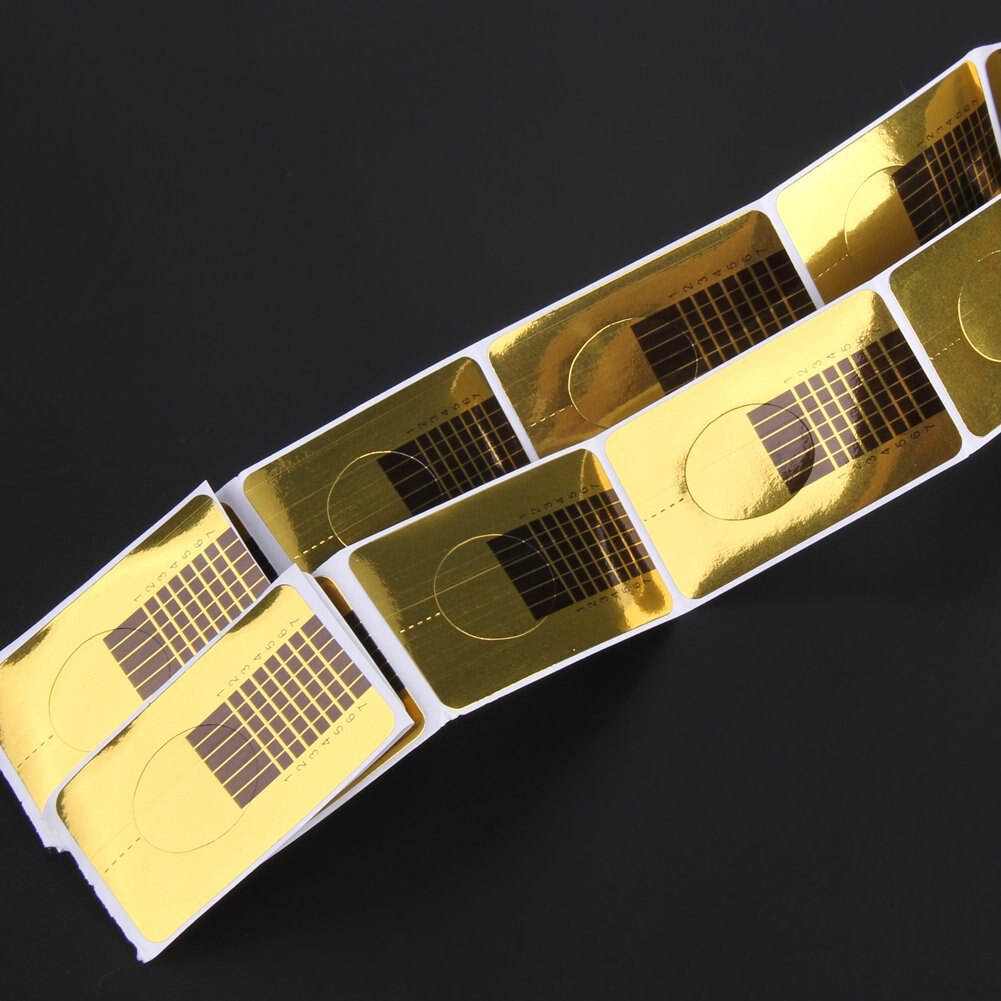 100Pcs/Set Nail Form Acrylic Tip Gel Nails Forms Expansion Curl Shape Art Guide Sticker Nail Art Tool 2.5cm x 5cm Extension Tool