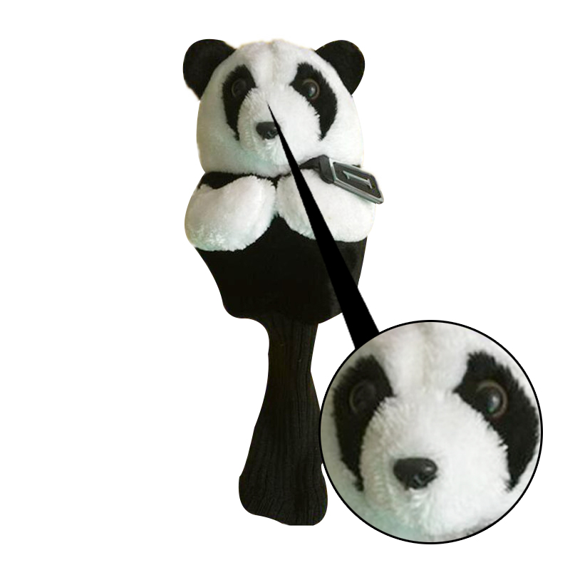 Universele Elastische Leuke Cartoon Panda Vorm Zachte Anti-Dust Golf Club Driver Head Cover Lange Nek Hout Clubs Head covers