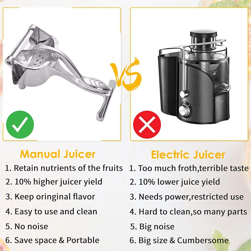 Aluminium Alloy Manual Juice Squeezer, Fruit Juicer Hand Squeezer, Easy Use Heavy Duty Lemon Citrus Juicer Kitchen Accessories