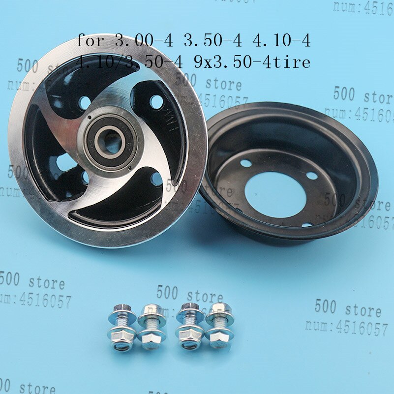 Electric Scooter 3.00-4 3.50-4 4.10-4 4.10/3.50-4 9x3.50-4&#39;&#39; wheel rim 4 inch alloy 6202 bearing hub fit MiNi Moto ATV Go Kart