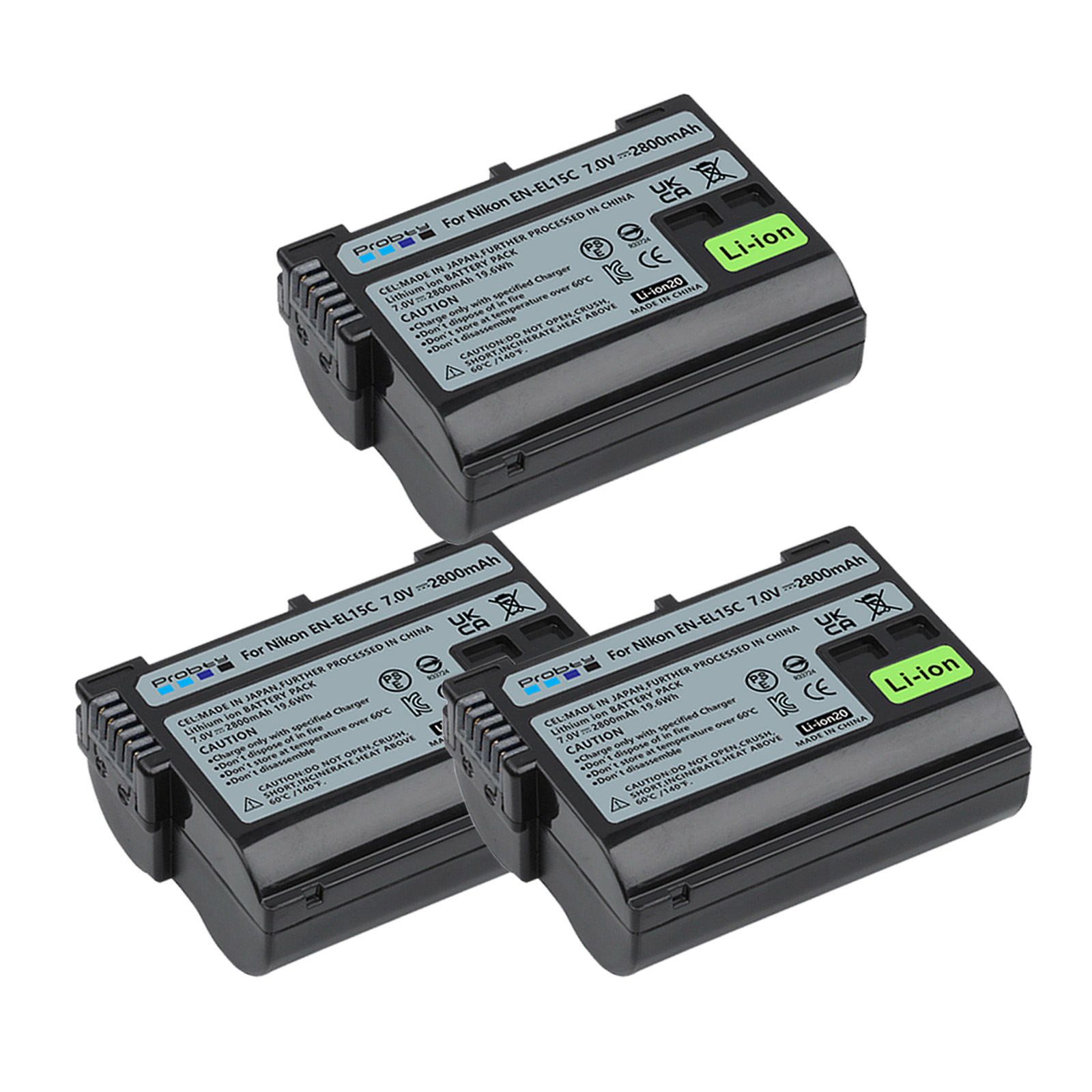 2800mAh EN-EL15A EN-EL15C EL15 EN EL15 Battery + LED Charger for Nikon D500, D610, D750, D800, D810, D850, D7000, D7100, D7500: Blue
