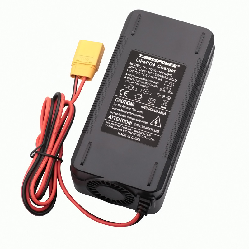 14.6V 10A LiFePO4 Battery Charger For 12V 12.8V Lifepo4 Battery High Power Charger Crocodile Clip XT90 XT60 Connector With Fan