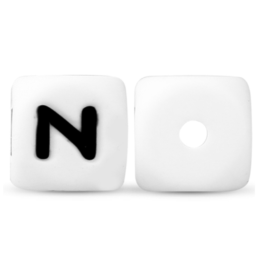 10 Stuks 12mm Brief Siliconen Kralen Kubus Wit Alfabet Kralen A-Z Losse Afstand Kralen Diy Armband Sieraden Accessoires: Oranje