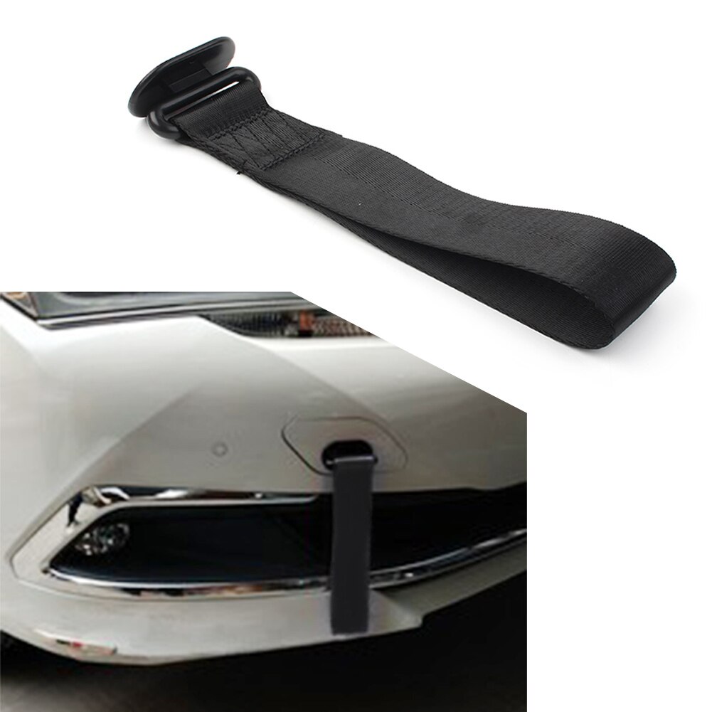 8 Kleuren Auto Tow Towing Strap Riem Touw Rally Haak Universal Rear/Voorbumper: black
