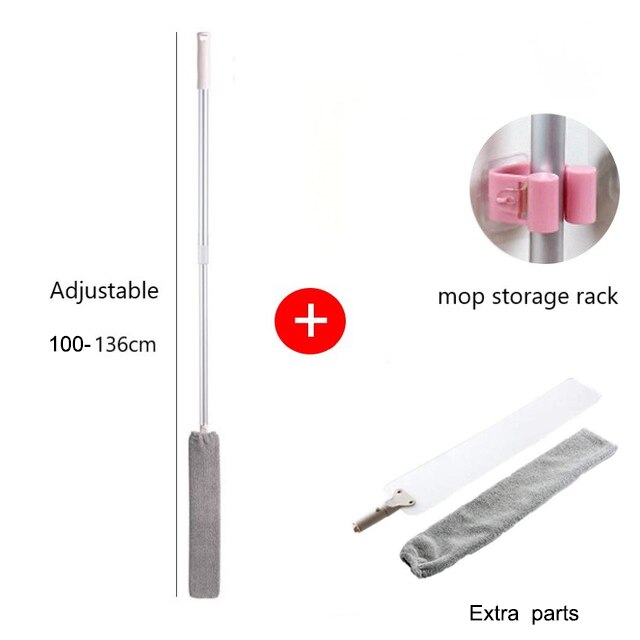 Cleaning Duster Retractable Gap Dust cleaner Brush for Household Bed Bottom Gap Clean Hand Duster with Extension Pole: adjustable set