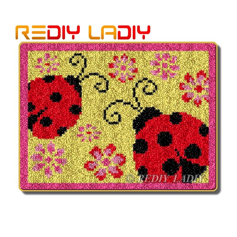 Kits de gancho de trava fazer seu próprio tapete marrom listra crocheting coxim diy tapete conjunto fio acrílico impresso lona hobby & artesanato: ZD071