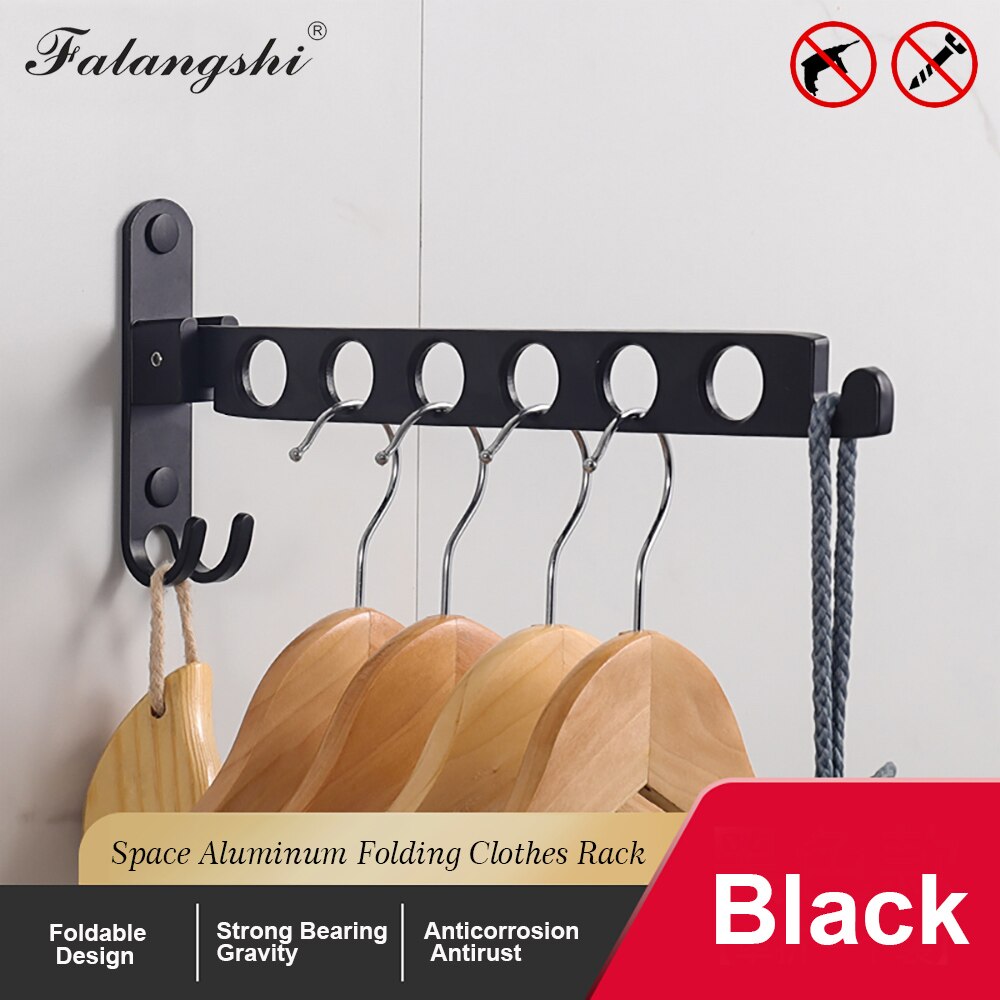 Cintre pliant rétractable pour le séchage des vêtements, espace intérieur et extérieur, en aluminium, pour l&#39;organisation des vêtements ménagers, WB3027: Single Drying Hanger