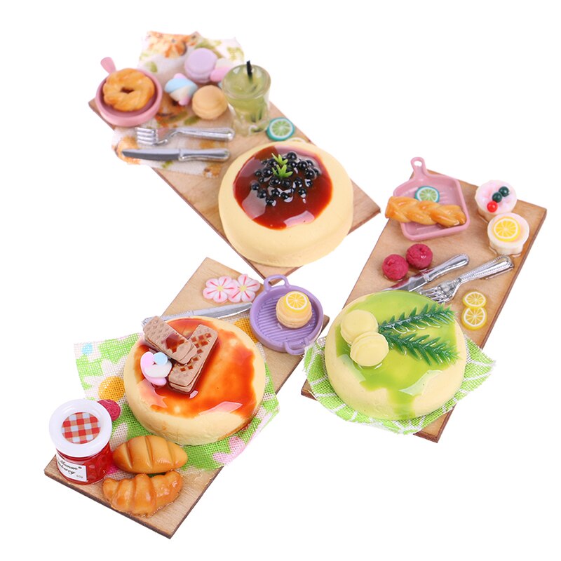 Poppenhuis Miniatuur Voedsel 1/12 Mini Cheesecake Simulatie Poppenhuis Play Food Voor Pop Keuken Speelgoed
