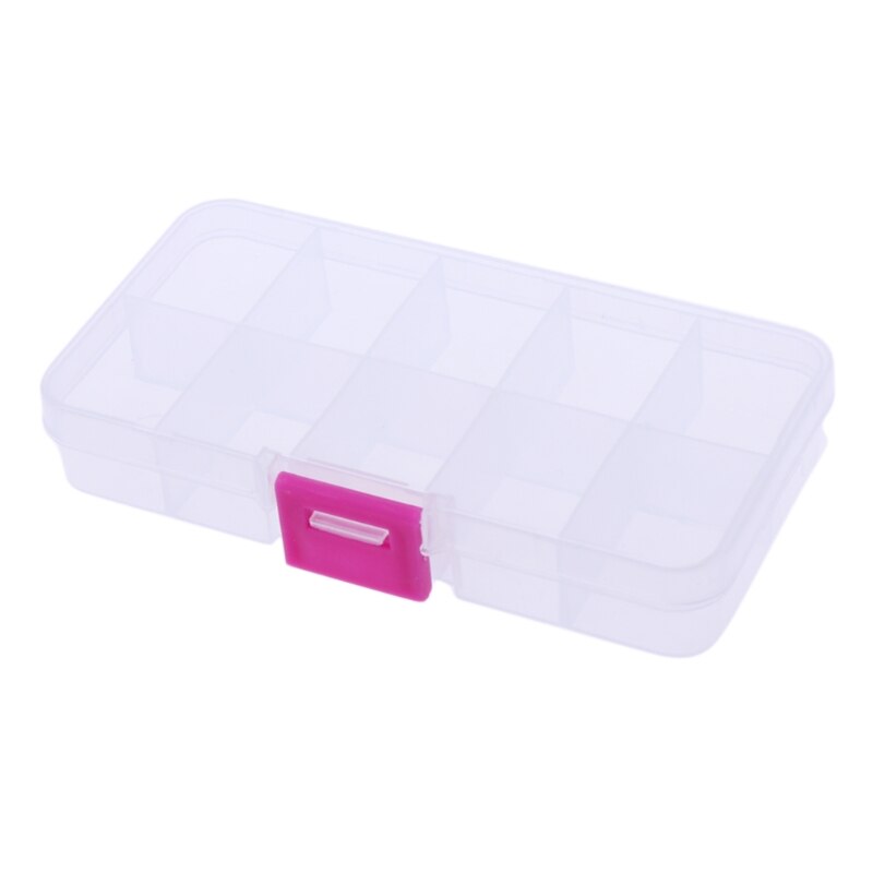 10 Compartments Clear Plastic Storage Box Jewelry Bead Screw Organizer Container