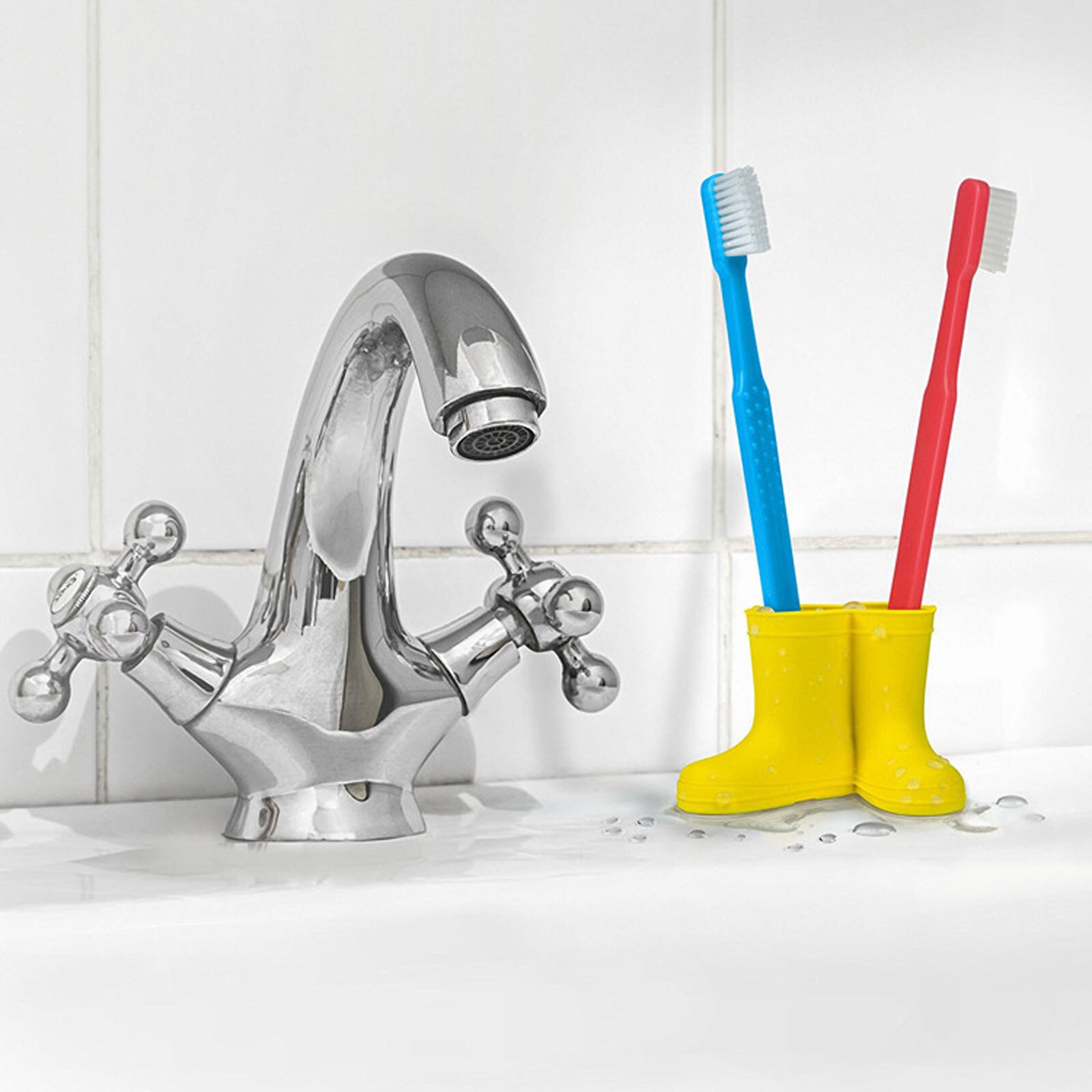 3 stuks regenlaarzen, tandenborstelhouder, siliconen tandenborstelhouder, leuk laarsdesign, tandenborstelhouder, organizer voor je badkamer, perfecte tandenborstelhouder voor kinderen en volwassenen