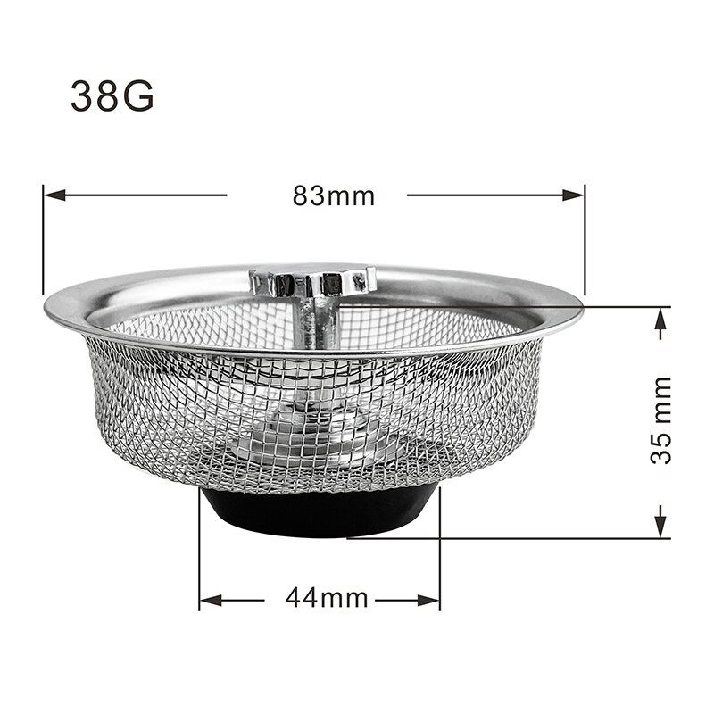 Gootsteen Zeef Spoelbak Rvs Badkamer Filter Wastafel Haar Catcher Stopper Floor Sink Afval Zeef Aanrecht: Default Title