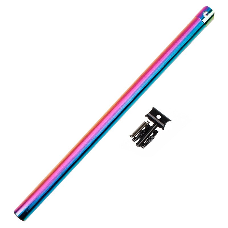 Tija de sillín de bicicleta plegable, tubo de asiento universal ultraligero de aleación de aluminio CNCN, BMX, 33,9x600mm: rainbow