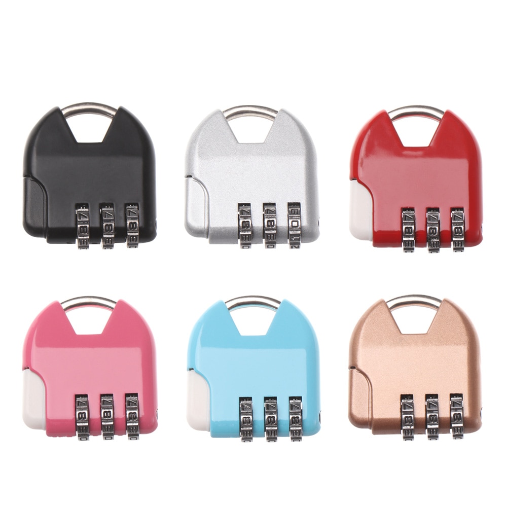 1Pc Mini 3 Dial Digit Number Code Password Lock Combination Code Travel Suitcase Luggage Diary Protector Metal Safe Lock