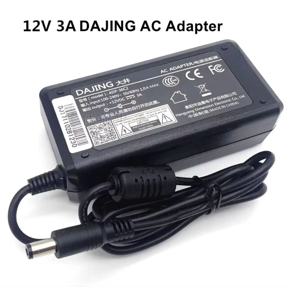 Original DAJING 12V 3A 36W AC DC Power Adapter ADP-36C2 DJ-120330-SA for TV LCD Monitor Laptop Power Supply Adaptor Charger