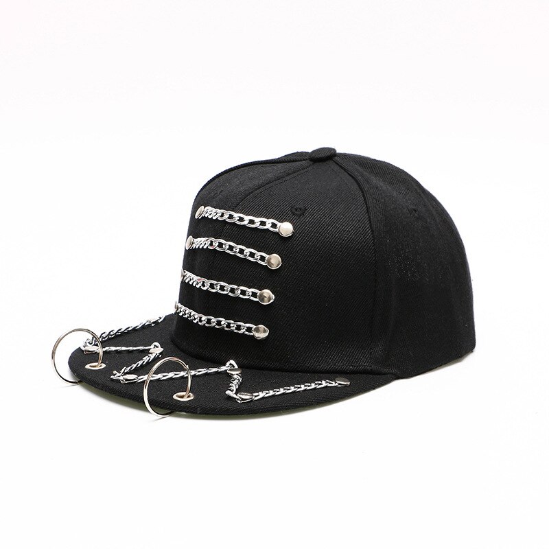 Punk stil sort forælder-barn hip hop hatte trend pin nitte kvast baseball kasketter til mænd kvinder street show afslappede hatte: F