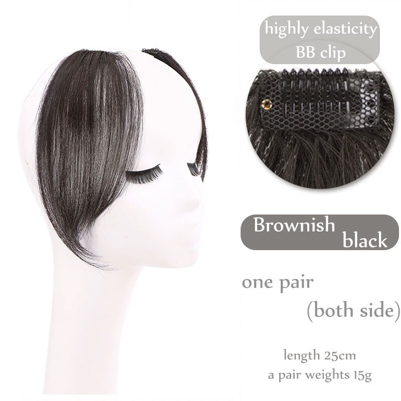 Gordijn Pony Haarstuk Synthetische Pruik Voor Vrouwen Party Natuurlijke Haar Kleur Zwart Bruin Clip In Hair Extension Fringe Koreaanse stijl: 4