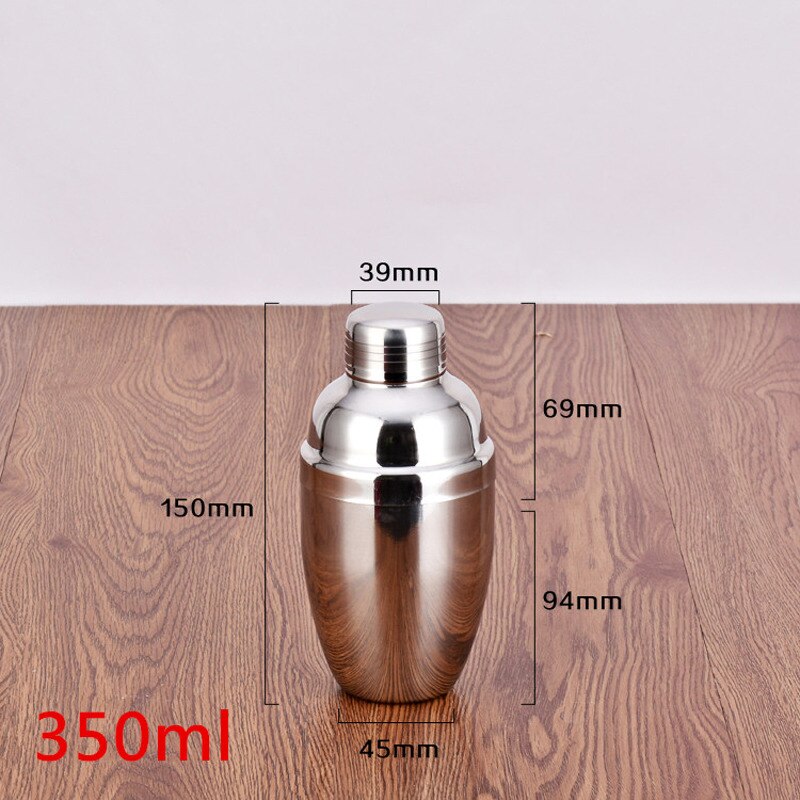Rustfritt stål cocktail shaker vann øl flaske vinholder blandebatteri beholder barware drinkware fest hjemme bar tilbehør verktøy: 350ml