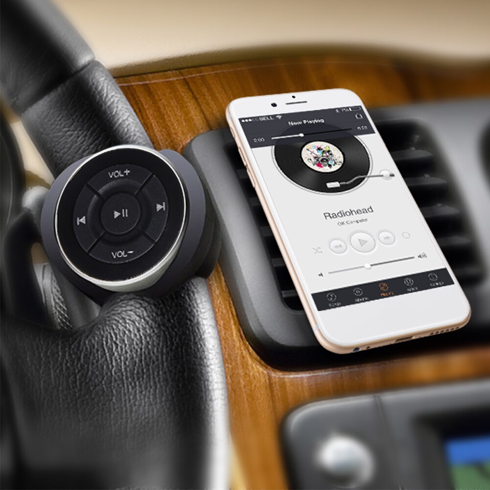 Wireless Remote Control Bluetooth Car Steering Wheel Handle Mount Safe Driving Easy Operate Auto Sensitive Mini Media Button