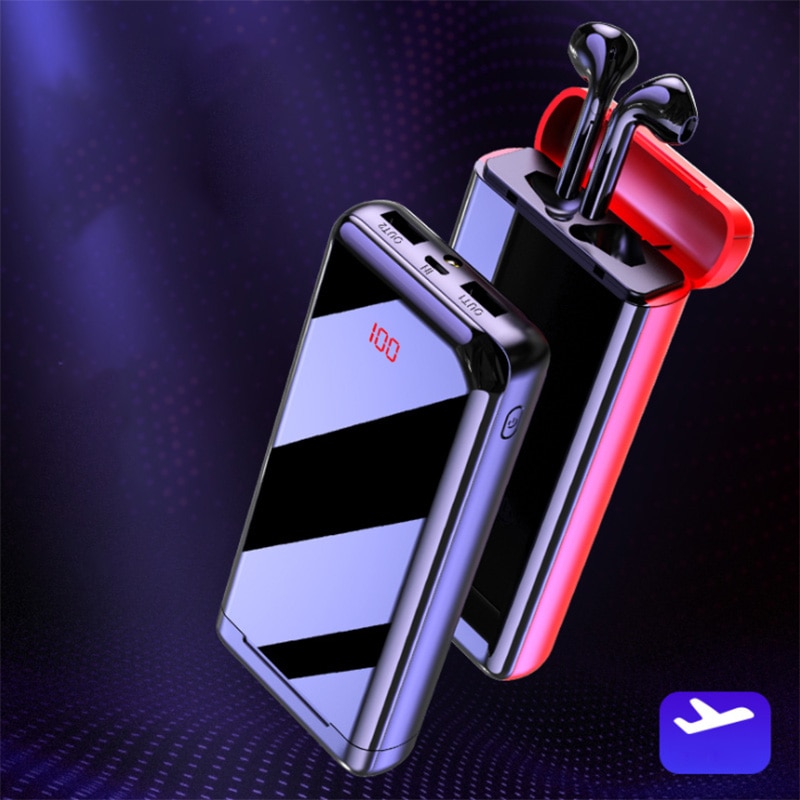 Wireless 5,0 Bluetooth Kopfhörer HD Stereo Kopfhörer Headset Mit Dual Mic und 10000mAh Power tragbare Batterie Ladung Fall