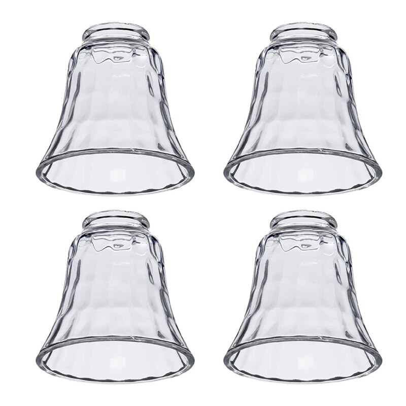 4PCS Ceiling Fan Light Covers, Glass Replacement Shades for Ceiling Fans,Light Fixtures with Decorative Hammered Finish