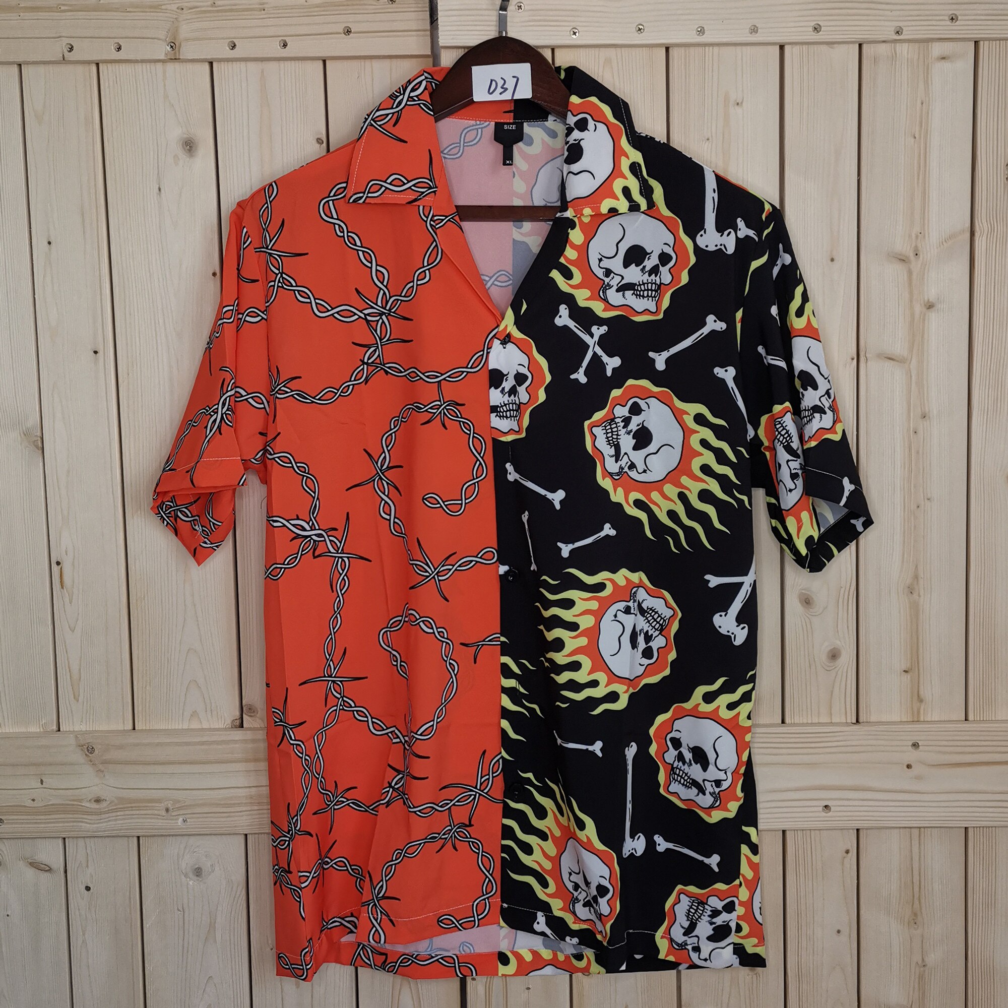 OSCN7 Casual Gedrukt Korte Mouw Mannen Straat Hawaii Strand Oversize Vrouwen Mode Harujuku Shirts Voor Mannen XQ90