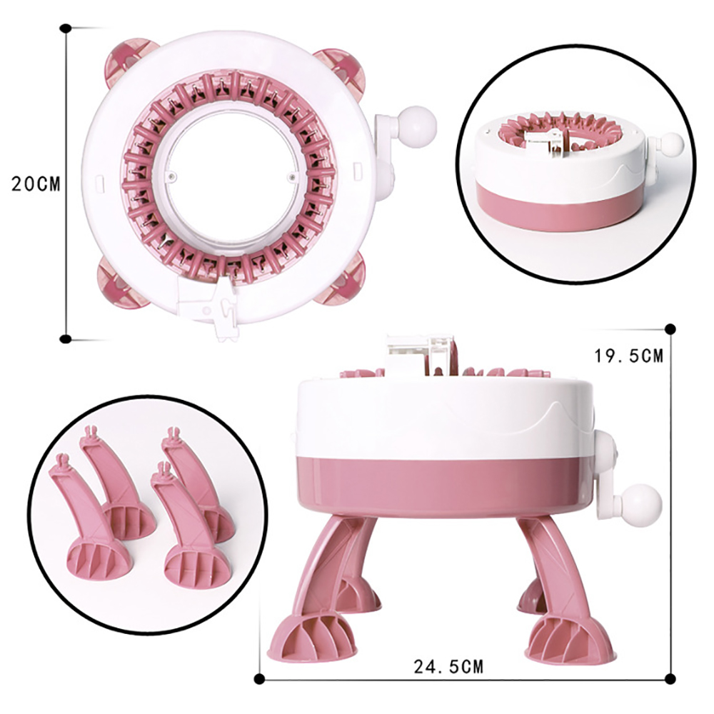 Sanbest Hand Knitting Machine Round Loom Knitting Board Rotating Double Knit Loom Machine kit 22 Needles for Sock Hat DIY kid