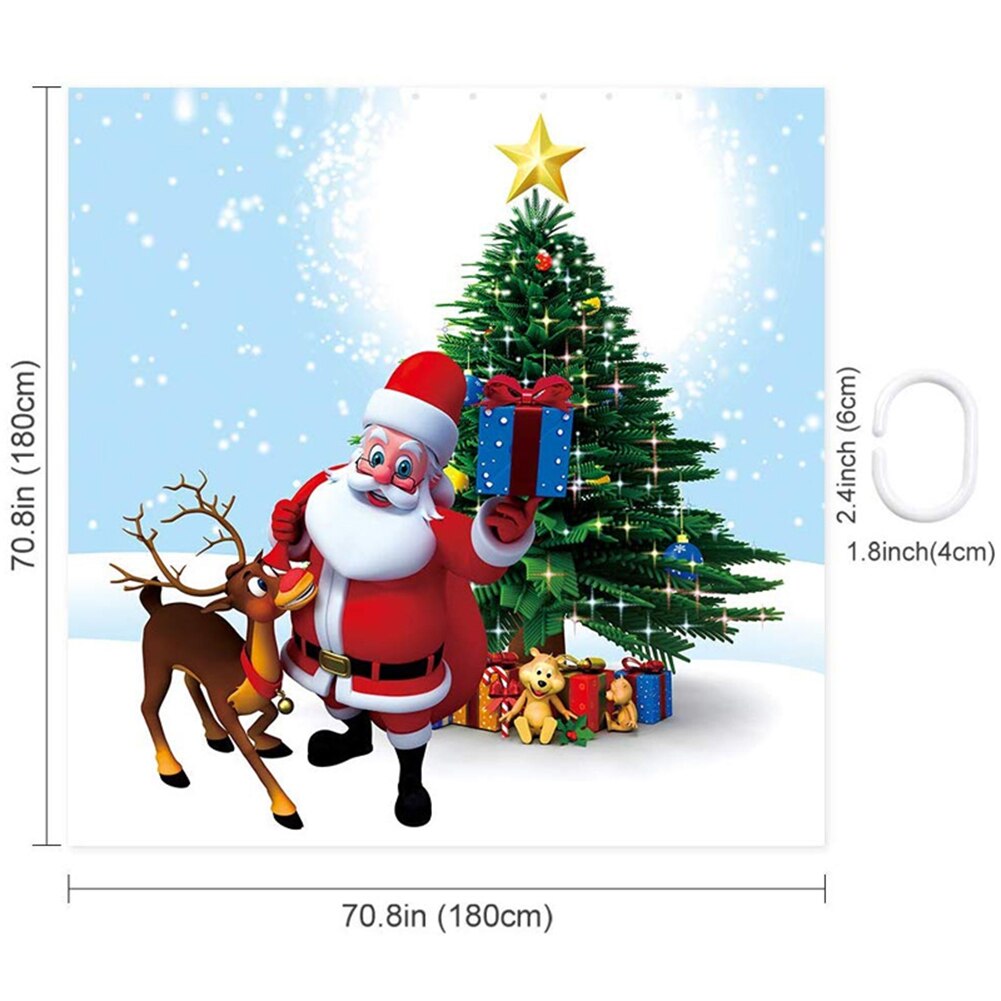 72 *72 tums jul duschdraperi jultomten vattentät duschdraperi för jul badrum vägg sovrum vardagsrum inredning