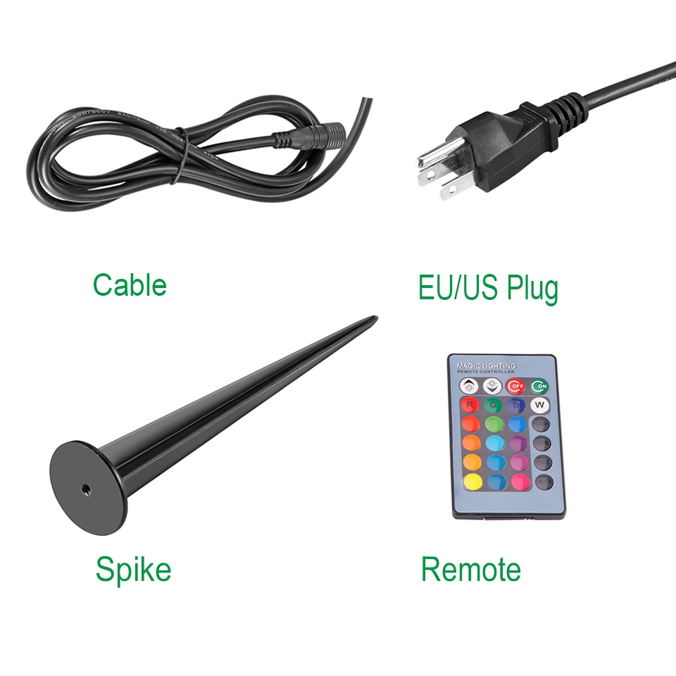 Nurmikon valonheitin rgb 6/8/12w led maisemavalot vedenpitävä  ip65 led puutarhavalo ulkovalaisin piha 85-265v pistokkeella kaukosäätimellä
