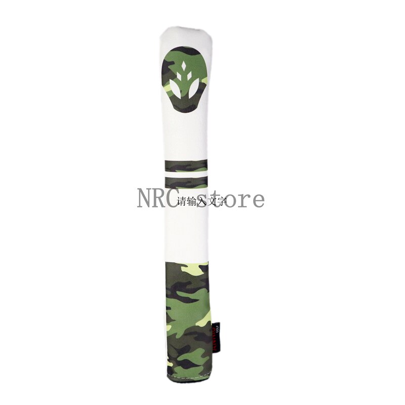 Golf Alignment Stick Covers Headcovers PU Leather Golf Club Protector Holds 2 Sticks: white green