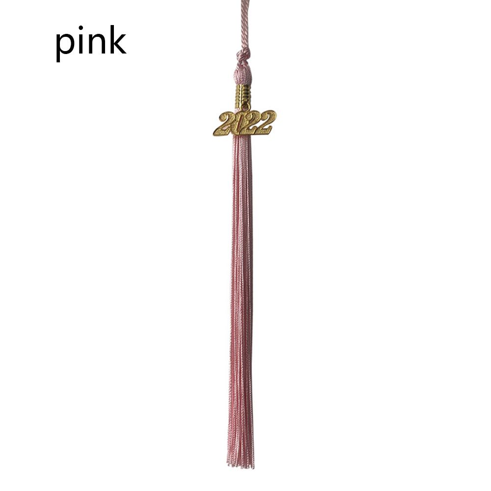 2022 nowy akademicki biret studencki z frędzlem ze złotem 2022 rok uroku wisiorek mieszane kolor mundury DIY rzemiosło student prezenty pamiątkowe: różowy