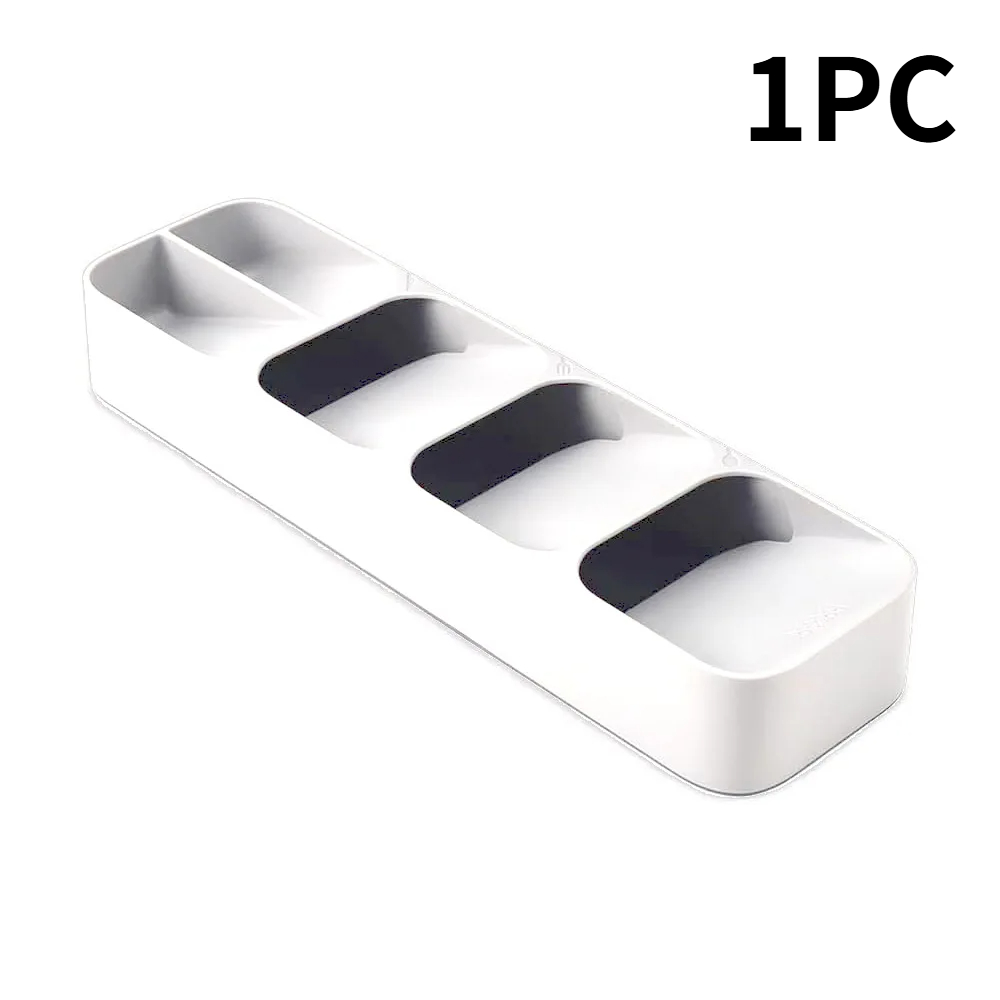 Cutlery Organizer Knife Storage Tray Spoon Organizer Space Saving Cutlery Rack Compartment Organizer Kitchen Drawer Organizers: black