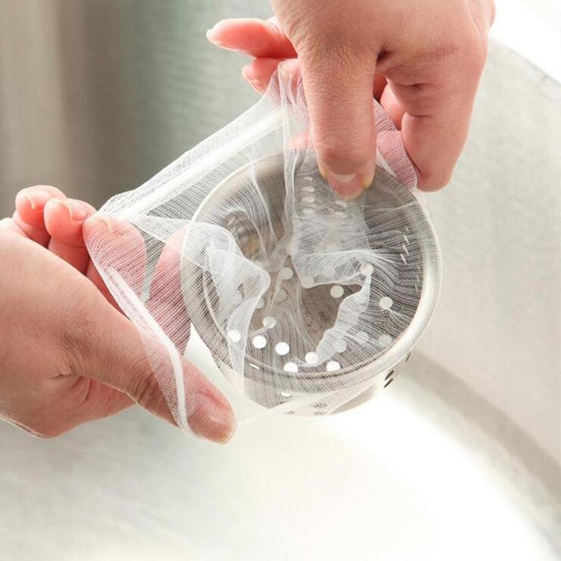 Sink Drain Trash Strainer Mesh Disposable Garbage Bag Kitchen Waste Filter