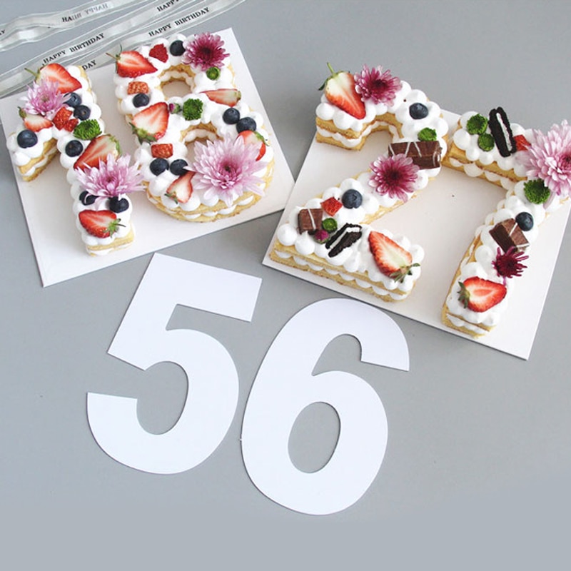 ISuperb Lot De 9 Moules à Gâteau Chiffres 0 à 8 – 30,5 Cm – PET Alimentaire – Pour Anniversaire, Mariage, Fête