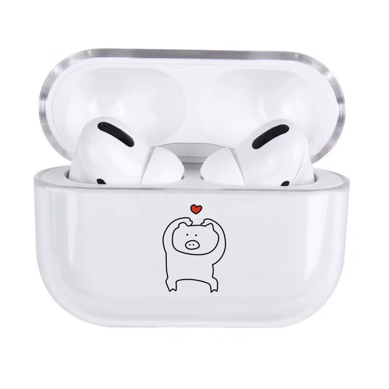 Funda rígida transparente bonita para Apple Airpods funda para auriculares con dibujos animados divertidos para Airpod Pro/2/1: For Pro -6