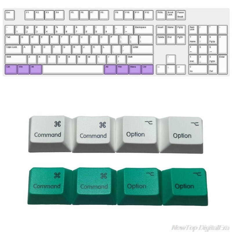 4Pcs Common Option PBT Dye Subbed Mac Keycaps R1 For Mechanical keyboard Keycaps 1.25U 1.25X Key Cap M11 21