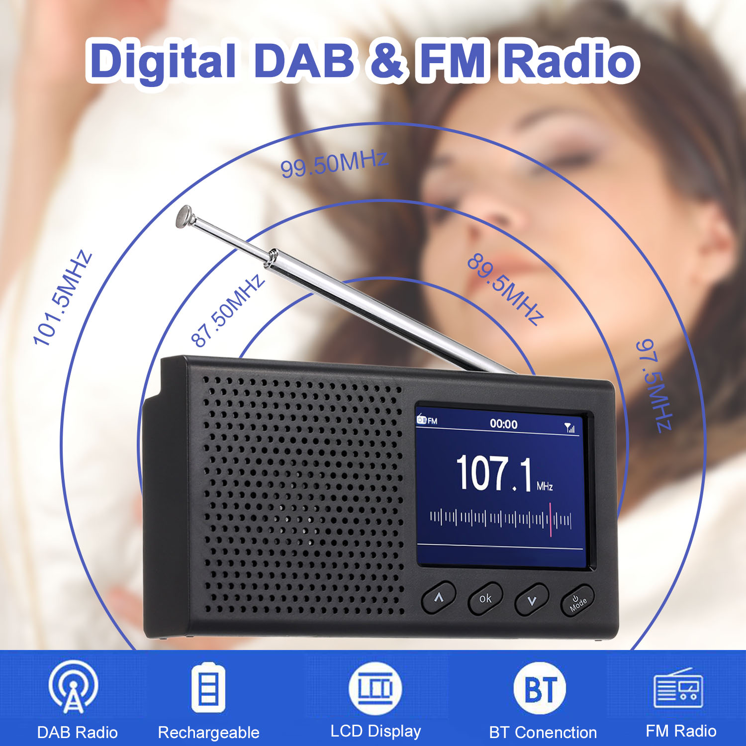 Universal Pocket radio Built in Speaker Portable Radio AM/FM Receiver Mini Portable Pocket Radio Telescopic Antenna Receiver