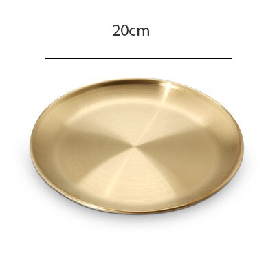 Goldene Edelstahl Tablett Skandinavischen Runde Lagerung Fach Einfache Snack Kuchen Anzeige Metall Platte Fotografie Requisiten: 20cm
