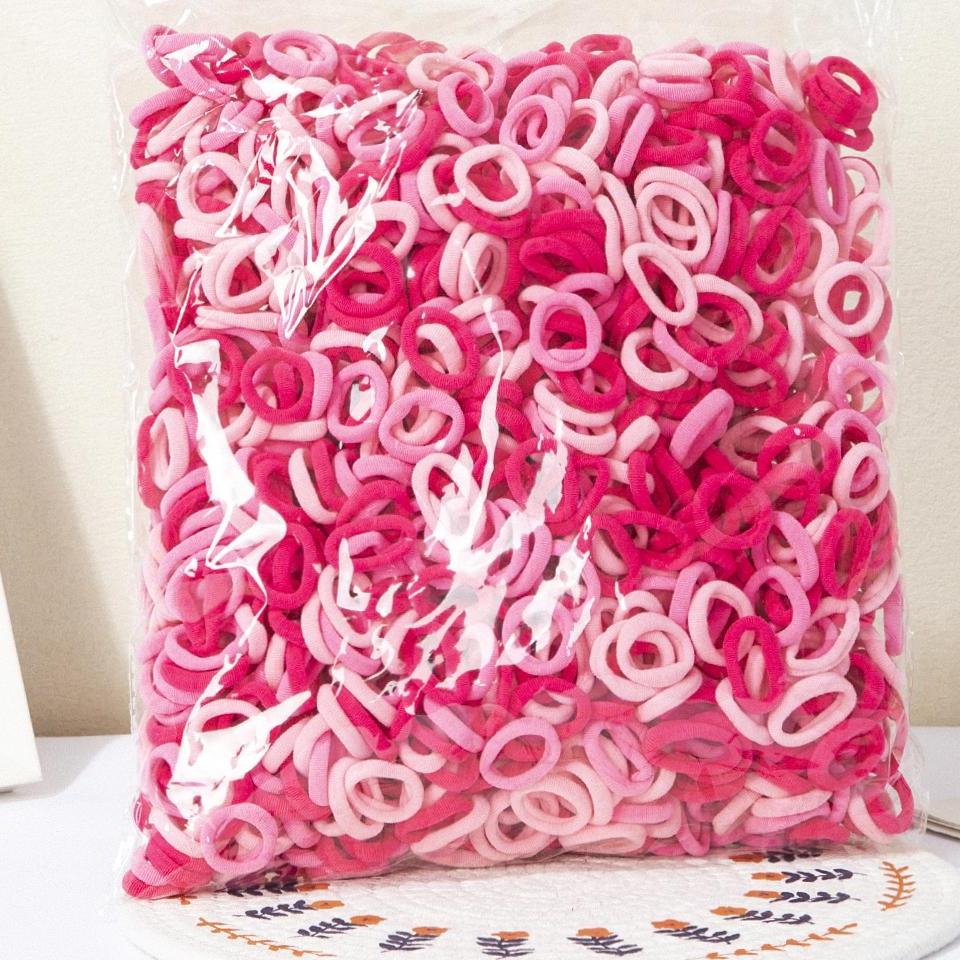 100/300/500pcs Girls Elastic Hair Bands Children Ponytail Hold Hair Tie Rubber Band Scrunchie Kids Hair Accessories for women: L / green