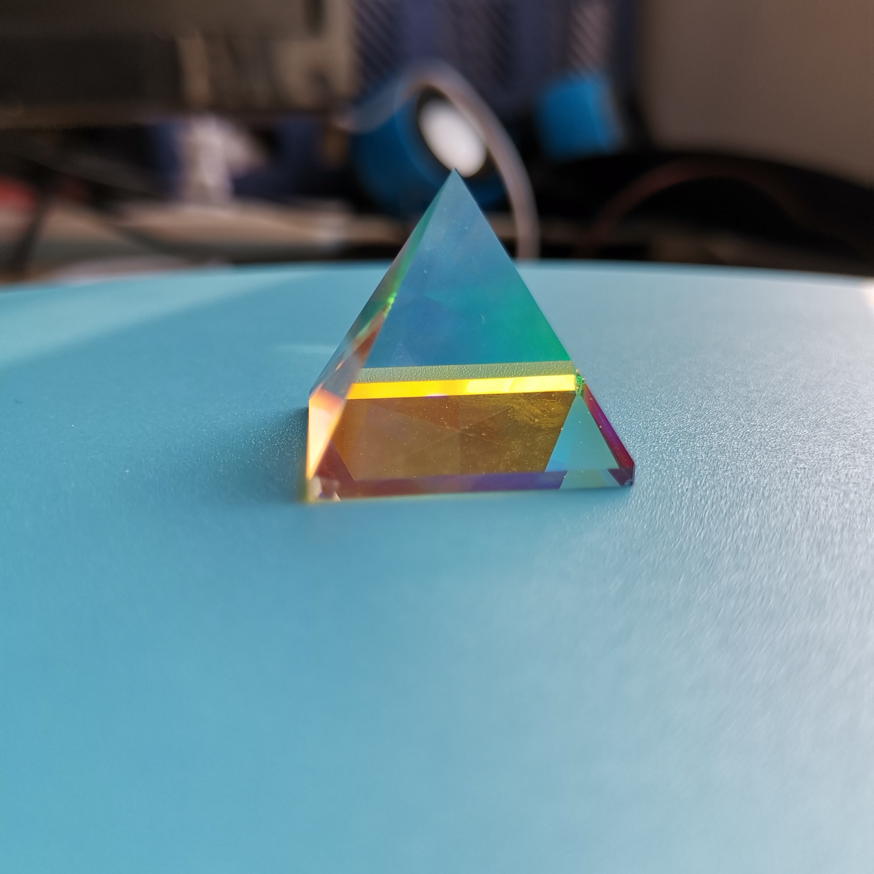Farvet pyramide prisme optisk  k9 glas studentereksperiment instrumentværktøj juledekoration