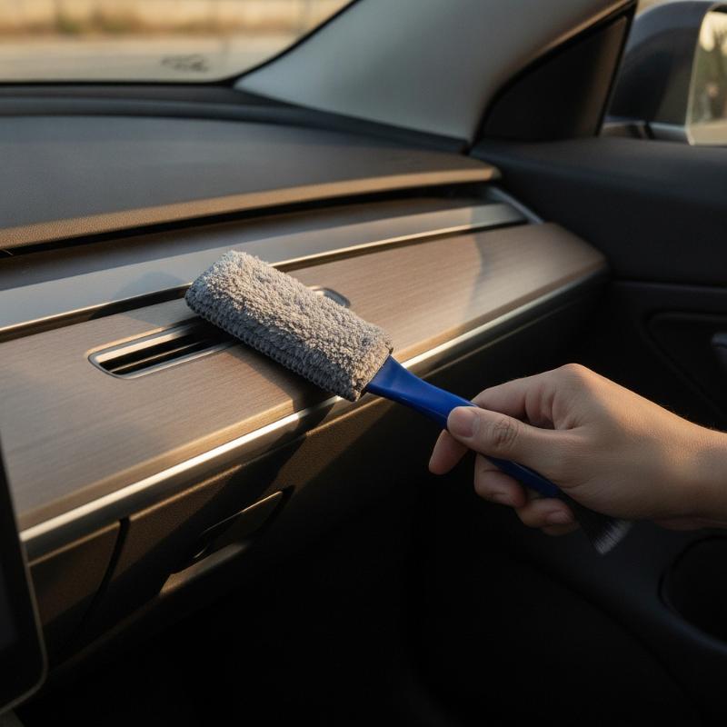 Car Interior Cleaning Brush Double Head Portable Dust Remover Tool for AC Outlet Dashboard Auto Maintenance