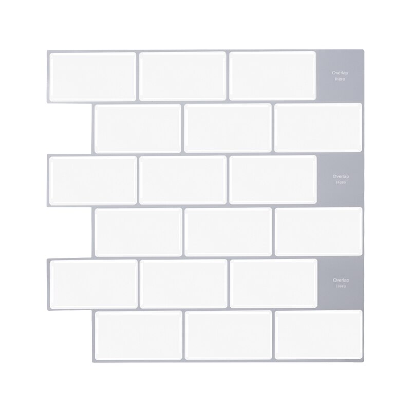 Cocina Backsplash azulejos 12x12 pelar y Stick Auto adhesivo Faux cerámica azulejos 3D pegatina de pared: A