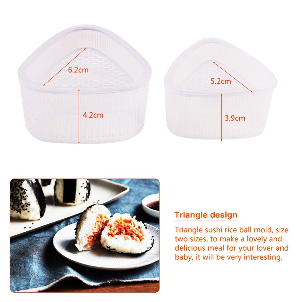 4 Stks/set Driehoekige Sushi Rice Mold Japanse Onigiri Rijst Bal Voedsel Druk Maker Mallen Suishi Set Keuken Bento Accessoires